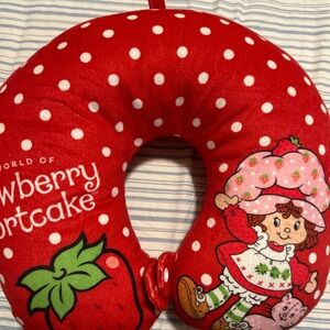 Red Polka Dot Strawberry Shortcake Travel Pillow